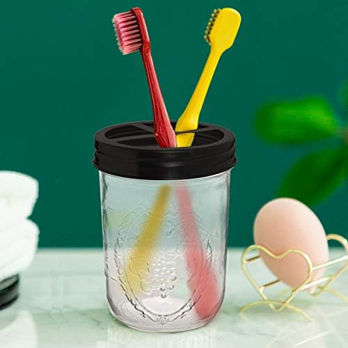 Bonris 16oz Glass Toothbrush Holder with Stainless Steel Lid