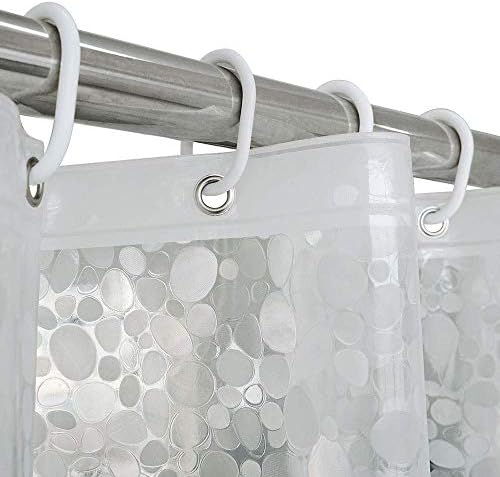 AooHome 72x60 Inch 3D Stone Shower Curtain with Bottom Magnets