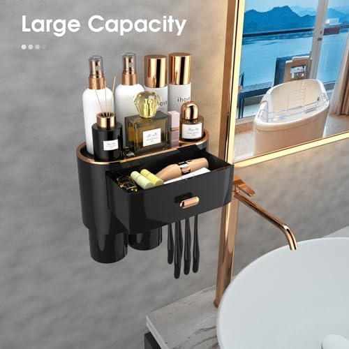 iHave Toothbrush Holder with 2 Cups and Drawer