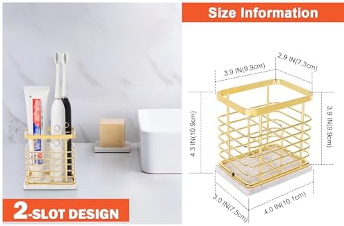 HarJue Luxury Toothbrush Holder with Marble Base