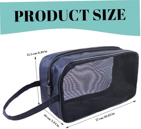 Muzrunq Mesh Shower Bag with Zipper Closure and Strap