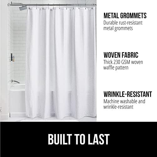 GORILLA GRIP White Bath Bundle with 30x20 Mat 72x78 Shower Curtain