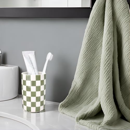 Nakor Home Sage Green Ceramic Toothbrush Holder
