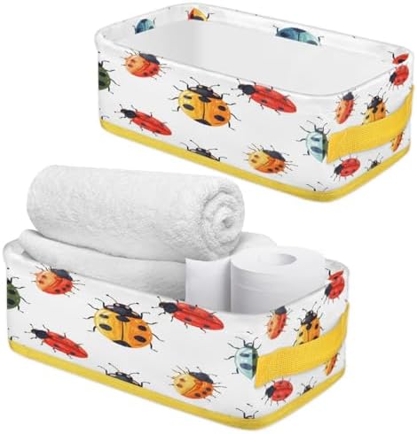 Cute Ladybird Toilet Paper Basket with Handles
