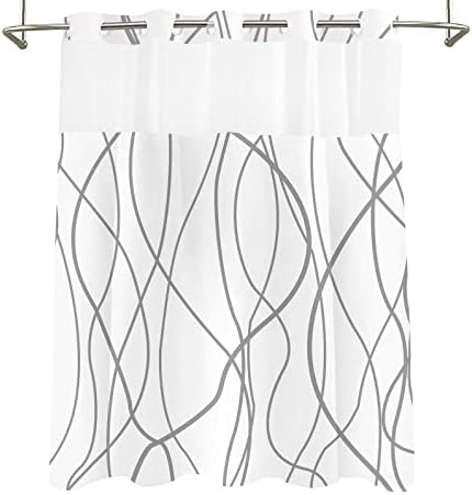 Tititex Abstract Curve Lines Snap-In Liner Shower Curtain
