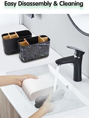 GFWARE Bamboo Toothbrush Holder with Drainage and Ventilation