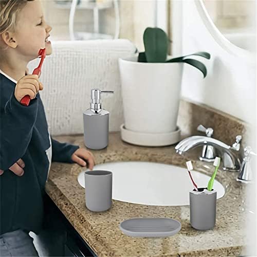 4 Piece Bathroom Accessory Set in Gray