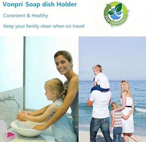 Vonpri Travel Soap Dish with Frosted Clear Design