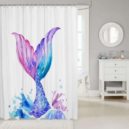 Feelyou Kawaii Mermaid Shower Curtain Set 72x78