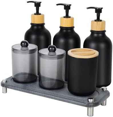 Matte Black Bathroom Accessories Set 7pcs