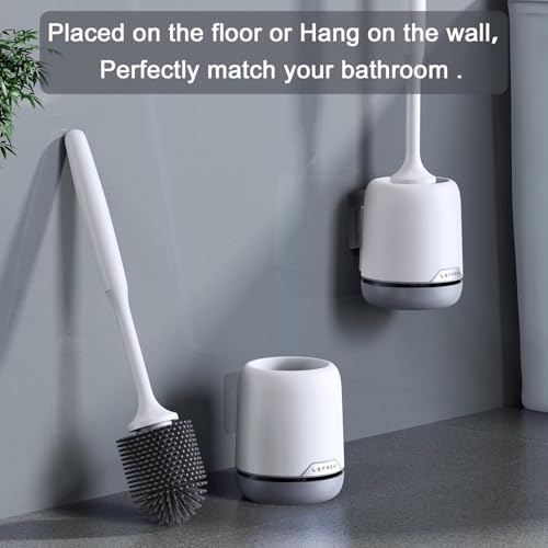 Lefree 2 Pack Toilet Brush Set with Ventilated Holder