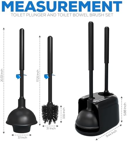 Utopia Home Toilet Plunger and Brush Set with Holder