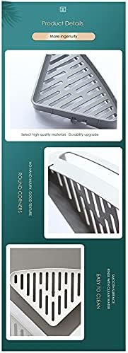 TYZK Gray Wall Mounted Shower Shelf with Hooks