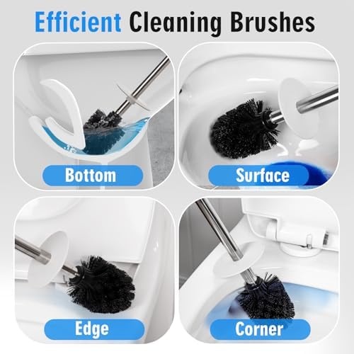 Viosuniu Matt White Ceramic Toilet Brush Set 1