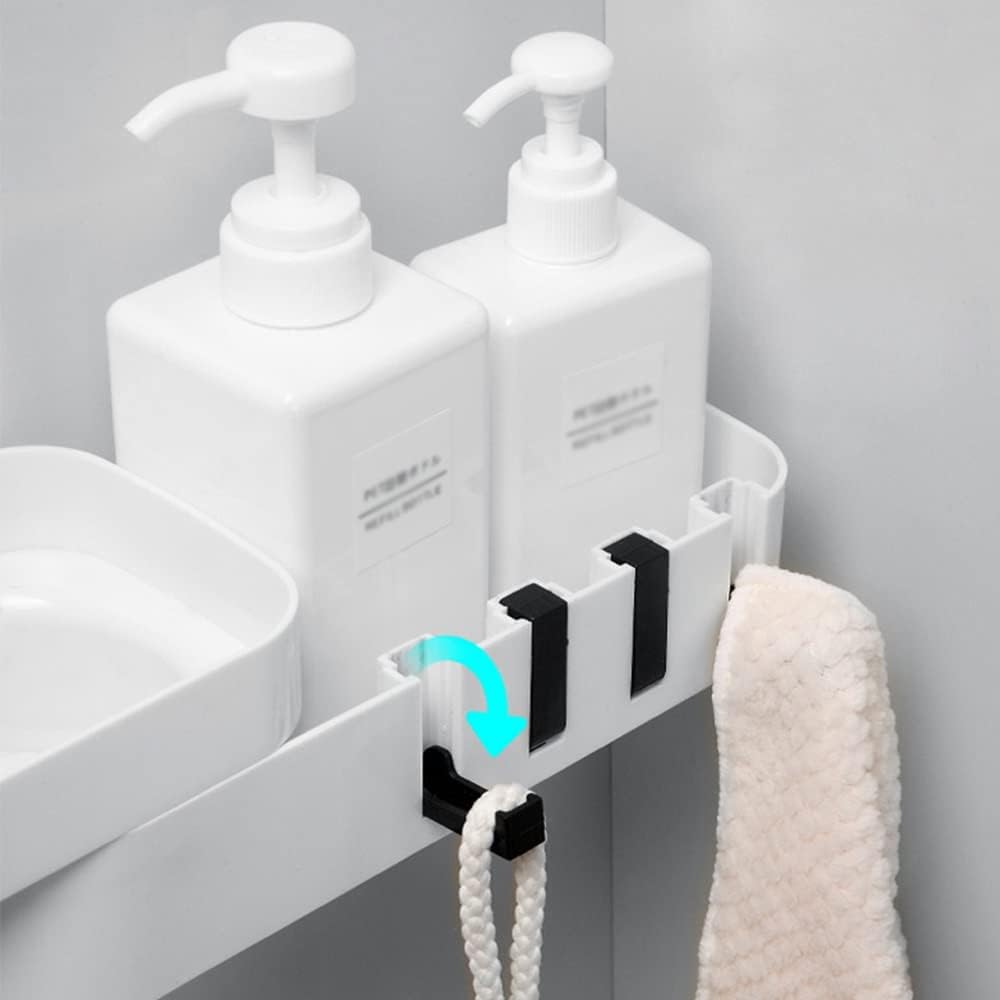 BAHELS Shower Caddy Corner Shelf Black and White