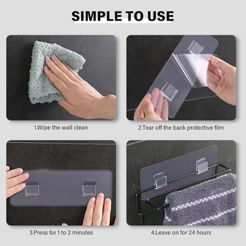 Meyrwoy Shower Caddy Adhesive Replacement Stickers 2Pcs Transparent Suction Hooks