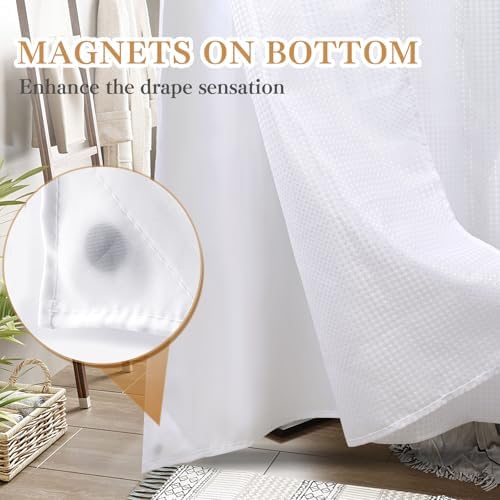 ADABOO Clear Shower Curtain with Snap-in Liner Set 1