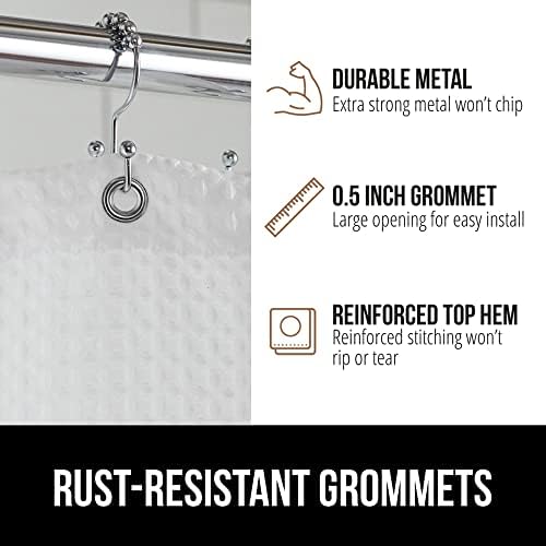 GORILLA GRIP White Bath Bundle with 30x20 Mat 72x78 Shower Curtain