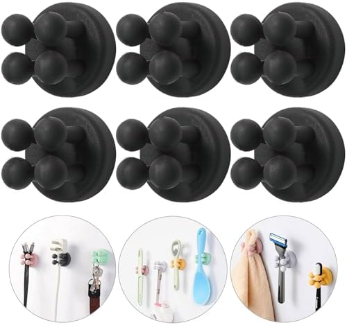 iBetterLife 6Pcs Razor Holder for Shower Wall - Black