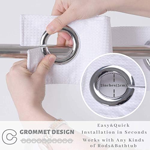 Ecoehoe 36x72 Hook-Free Shower Curtain Set with Polyester Liner and Magnets