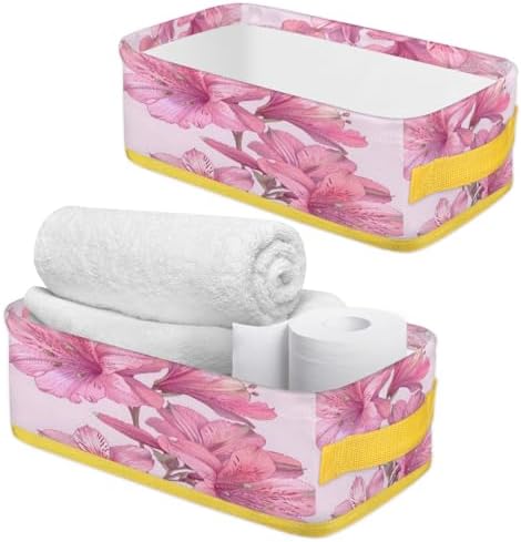 Pinks Floral Toilet Paper Baskets for Bathroom Storage 1