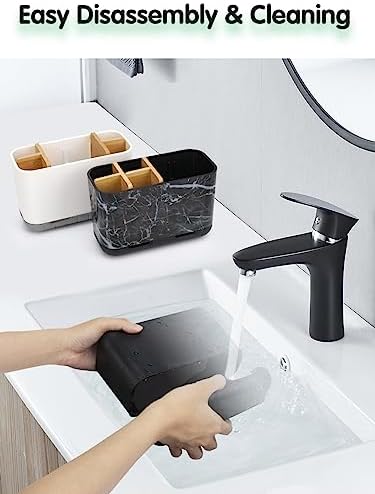 GFWARE Matte Black Toothbrush Holder Set with Drainage and Ventilation