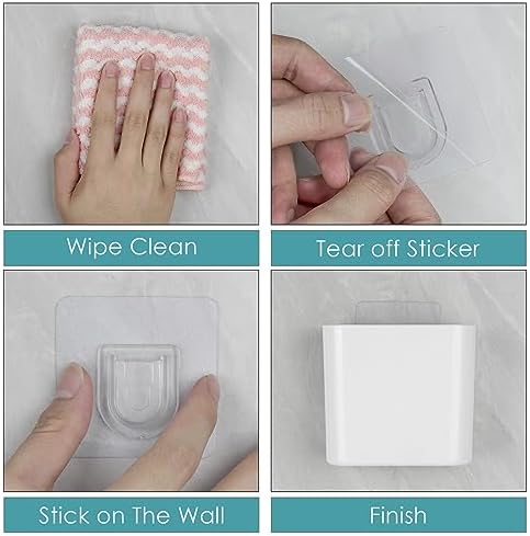 Multipurpose Wall Mount Toothbrush Holder with Cover White