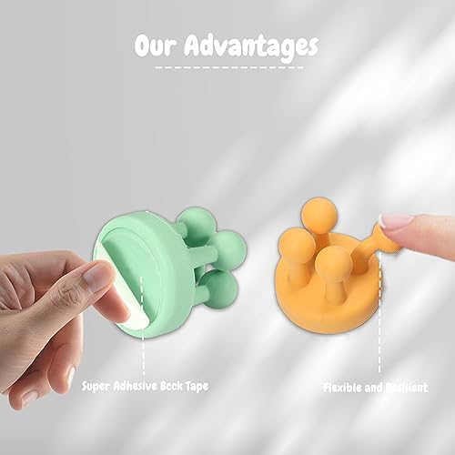 8Pcs Silicone Toothbrush Holders No Drilling Self Adhesive