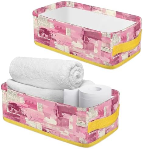 Geometric Toilet Paper Basket with Handles and Carry