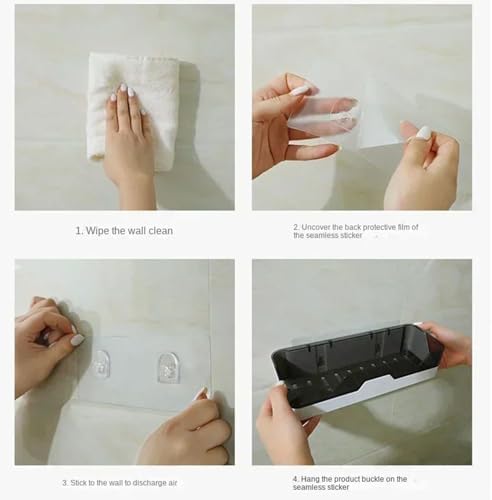 Shower Caddy Adhesive Hooks 3PCS Waterproof No Drill
