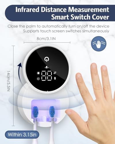 UV Toothbrush Cleaner Holder with Auto Sensor
