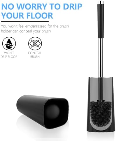 SetSail Toilet Brush Set 2 Pack with Holder and Durable Bristles