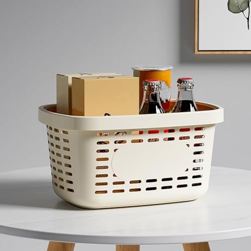 Plastic Bathroom Storage Basket with Handle and Drainage