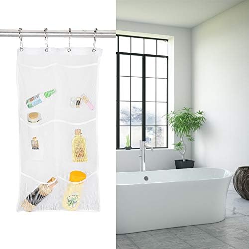 Jwthee Mesh Shower Caddy with 6 Pockets and Metal Hooks