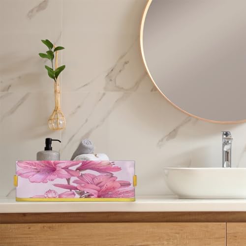 Pinks Floral Toilet Paper Baskets for Bathroom Storage 1