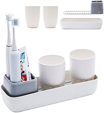 Ayswupt Electric Toothbrush Holder with 2 Cups Set