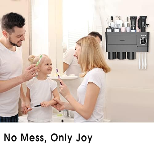 iHave Wall Mounted Toothbrush Holder with Dispenser and Drawer