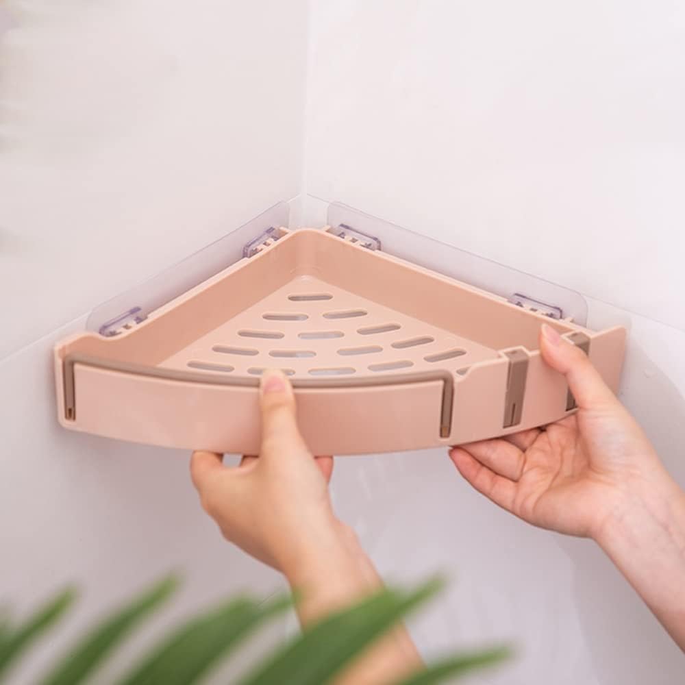 BAHELS Pink Corner Shower Caddy Storage Shelf
