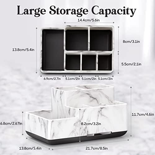 DoubleCare Detachable Toothbrush and Toothpaste Holder with 5 Compartments