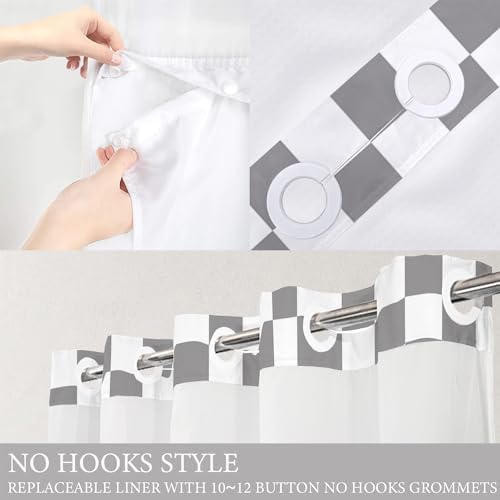 Tititex Luxury Snap-In Liner Shower Curtain Set