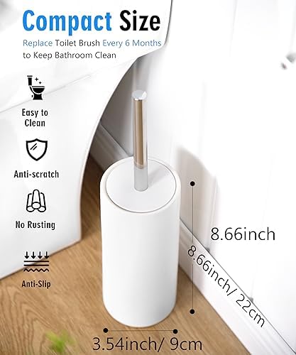 Viosuniu Matt White Ceramic Toilet Brush Set 1