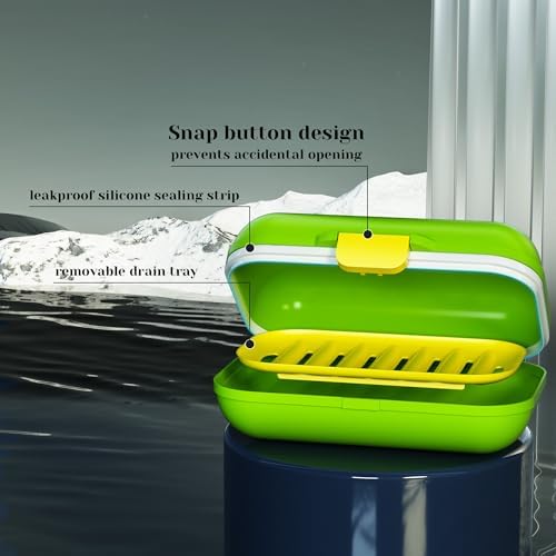Leakproof Travel Soap Case with Silicone Seal and Drain Tray