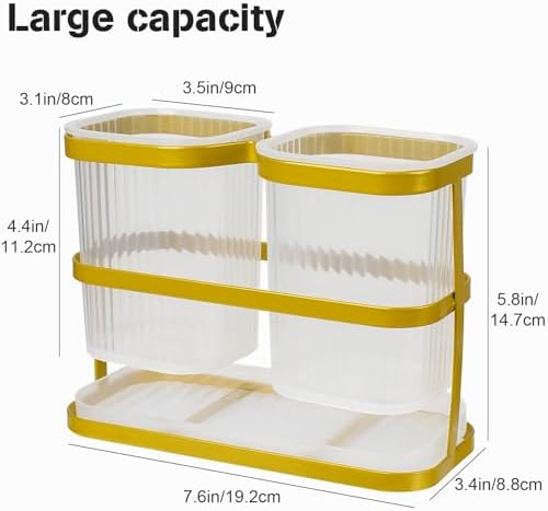 VACONICO Gold Toothbrush Holders Set for Family Bathrooms