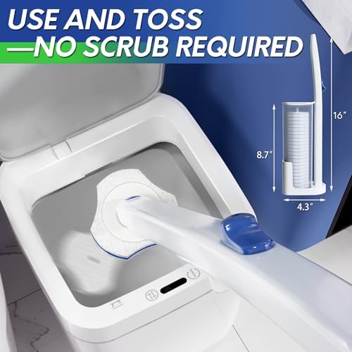 BOOMJOY Toilet Brush Set with 15 Refills and Holder 1