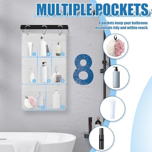 Mesh Shower Caddy with 8 Pockets 255x145in 2 PCS
