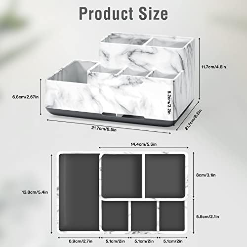 7CDXD Multi-Compartment Toothbrush Holder Organizer