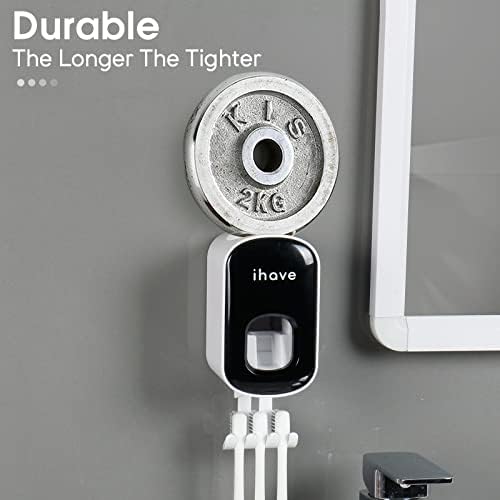 iHave Toothbrush Holder with Dispenser - Easy Mount Sturdy and Stylish