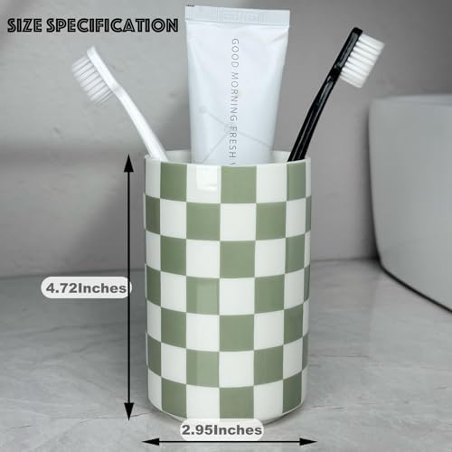 Nakor Home Sage Green Ceramic Toothbrush Holder