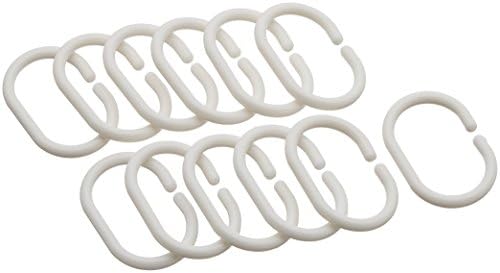 SLattye 72 x 84 Washable Shower Curtain Liner with Curved Plastic Hooks Set