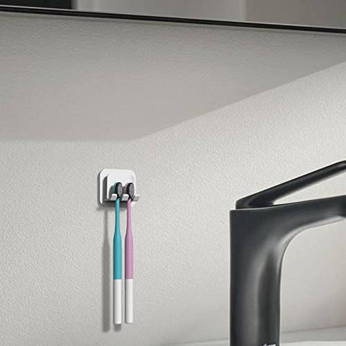 2 PCS Self-Adhesive Toothbrush Holders Wall Mounted
